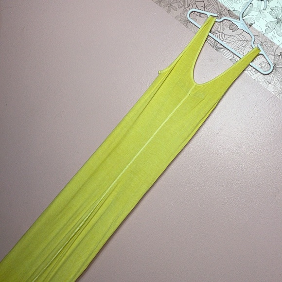 Enza Costa Silk Rib Tank Midi Dress Yellow - Picture 4 of 6